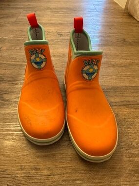 Kids Coral Waterproof Pull-On Rain Boots with Mint Trim